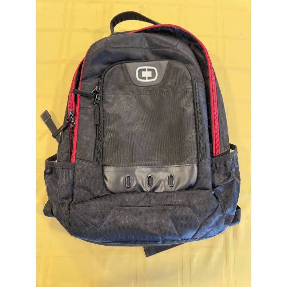 OGIO Black Red Laptop Backpack Multi Compartment Travel School Bag